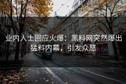 业内人士回应火爆：黑料网突然爆出猛料内幕，引发众怒