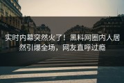 实时内幕突然火了！黑料网圈内人居然引爆全场，网友直呼过瘾