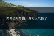 内幕原形毕露，真相太气愤了！