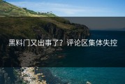 黑料门又出事了？评论区集体失控