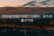 那些被忽略的视频流出黑料，如今成最大气愤