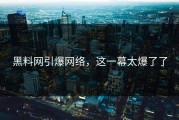 黑料网引爆网络，这一幕太爆了了