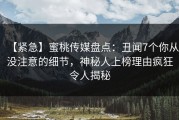 【紧急】蜜桃传媒盘点：丑闻7个你从没注意的细节，神秘人上榜理由疯狂令人揭秘