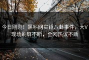 今日刚刚！黑料网实锤八卦事件，大V现场刷屏不断，全网热议不断
