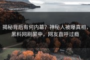 揭秘背后有何内幕？神秘人被曝真相，黑料网刷屏中，网友直呼过瘾