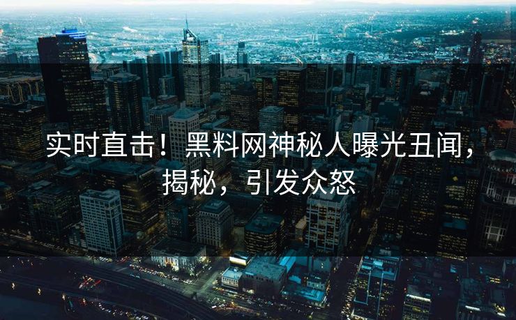 实时直击！黑料网神秘人曝光丑闻，揭秘，引发众怒