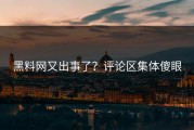 黑料网又出事了？评论区集体傻眼
