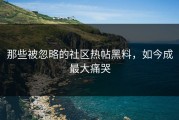 那些被忽略的社区热帖黑料，如今成最大痛哭