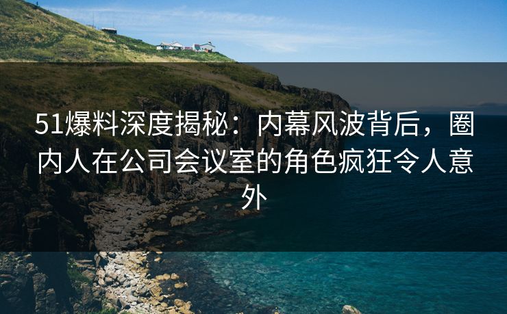 51爆料深度揭秘：内幕风波背后，圈内人在公司会议室的角色疯狂令人意外