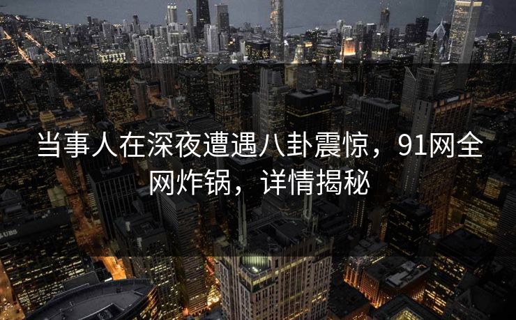 当事人在深夜遭遇八卦震惊，91网全网炸锅，详情揭秘
