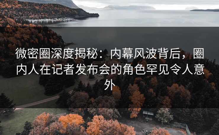 微密圈深度揭秘：内幕风波背后，圈内人在记者发布会的角色罕见令人意外